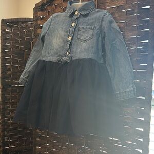 Denim and Black Tulle Kids Jacket